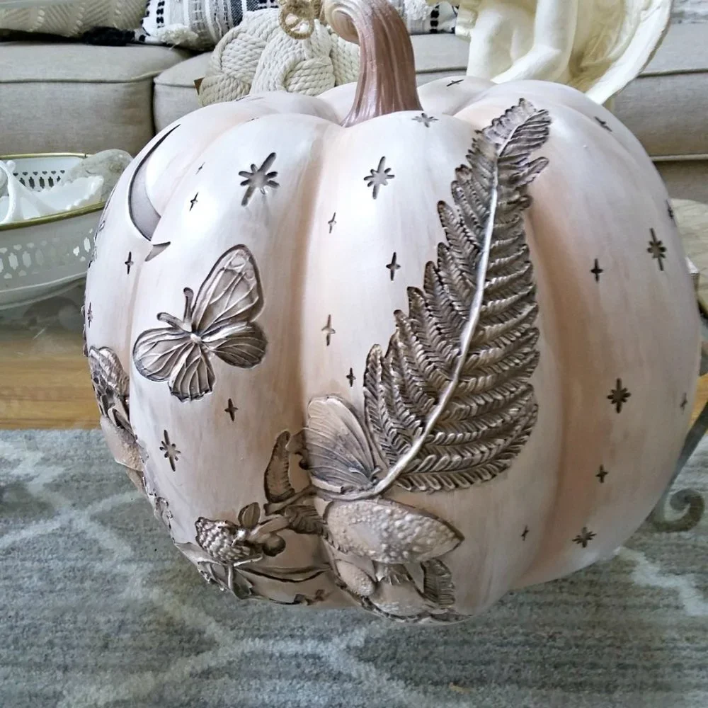 NEW! ENCHANTED Garden PUMPKIN DECOR Mushrooms STARS